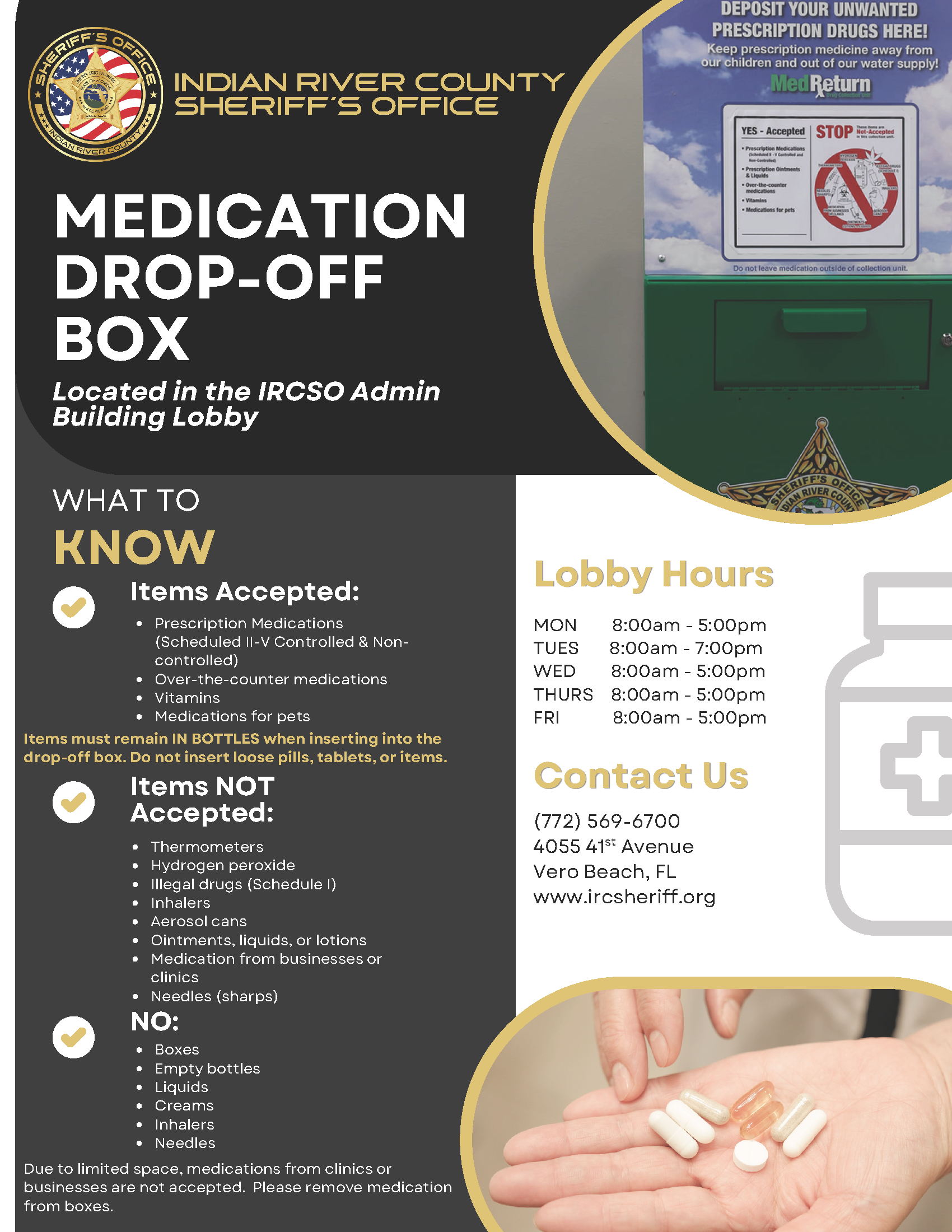 IRCSO Medication Drop-Off Flyer